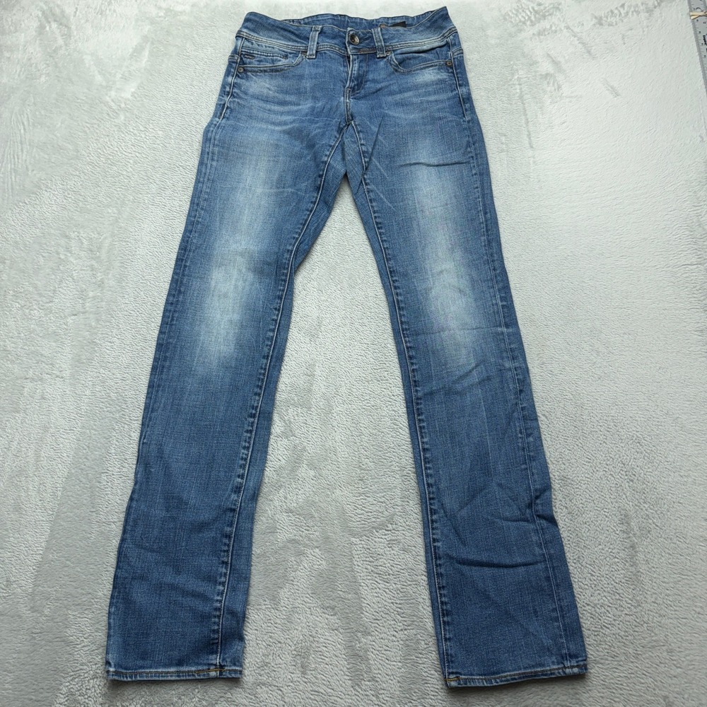 G-Star RAW Jeans Womens 27 Blue Midge Mid Straight Denim Faded Wash Classic